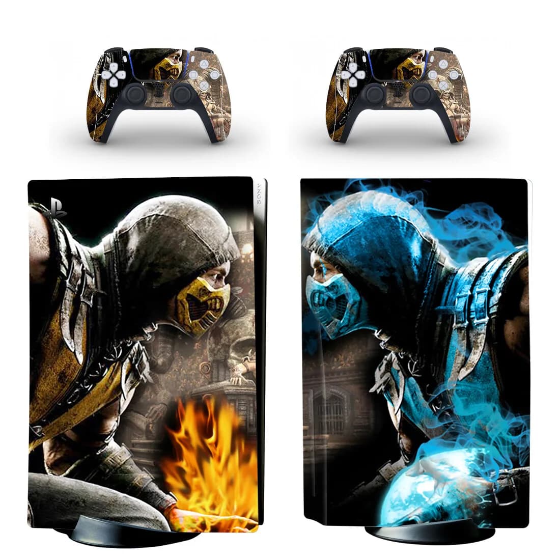 Game Mortal Kombat PS5 Disc Skin Sticker Decal Cover for Console and 2 Controllers PS5 Disk Skin Sticker Vinyl