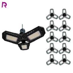 LED Deformation Folding Lamp E27 Screw Three-Leaf Bulb 40W 60W 80W Celiing Light Wide Pressure AC 110V 220V Led Garage Light