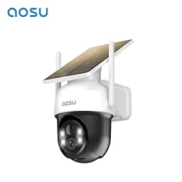 Renewed AOSU 5000mAh 3MP Solar Camera Outdoor Wireless Two-way Audio Security Camera Auto Tracking Solar Panel PTZ CCTV Camera