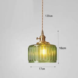 LED Vintage Glass Pendant Light Green Hanging Lamps Living Room Decor Luminaire Hall Bedroom Dining Room Indoor Fixture Lustre