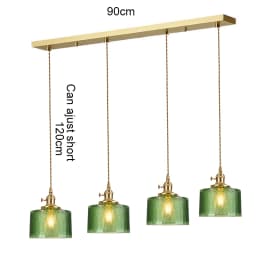 LED Vintage Glass Pendant Light Green Hanging Lamps Living Room Decor Luminaire Hall Bedroom Dining Room Indoor Fixture Lustre
