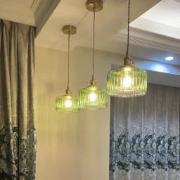 LED Vintage Glass Pendant Light Green Hanging Lamps Living Room Decor Luminaire Hall Bedroom Dining Room Indoor Fixture Lustre