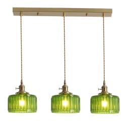 LED Vintage Glass Pendant Light Green Hanging Lamps Living Room Decor Luminaire Hall Bedroom Dining Room Indoor Fixture Lustre