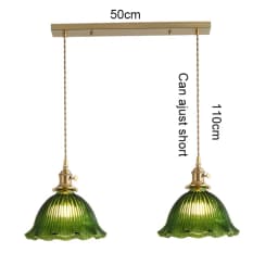 LED Vintage Glass Pendant Light Green Hanging Lamps Living Room Decor Luminaire Hall Bedroom Dining Room Indoor Fixture Lustre