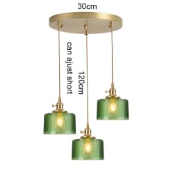 LED Vintage Glass Pendant Light Green Hanging Lamps Living Room Decor Luminaire Hall Bedroom Dining Room Indoor Fixture Lustre