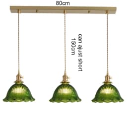 LED Vintage Glass Pendant Light Green Hanging Lamps Living Room Decor Luminaire Hall Bedroom Dining Room Indoor Fixture Lustre