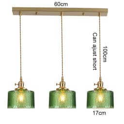 LED Vintage Glass Pendant Light Green Hanging Lamps Living Room Decor Luminaire Hall Bedroom Dining Room Indoor Fixture Lustre