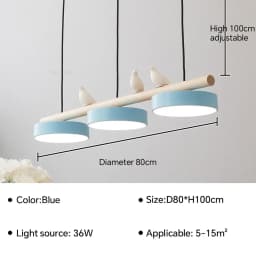 Nordic Wooden circle chandelier Bird lamp for Living Room Colour lamp Minimalist Bedroom Living Room Main Light dining lamp