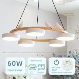 Nordic Wooden circle chandelier Bird lamp for Living Room Colour lamp Minimalist Bedroom Living Room Main Light dining lamp