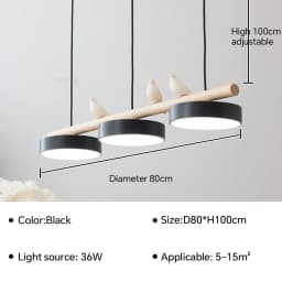 Nordic Wooden circle chandelier Bird lamp for Living Room Colour lamp Minimalist Bedroom Living Room Main Light dining lamp