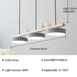 Nordic Wooden circle chandelier Bird lamp for Living Room Colour lamp Minimalist Bedroom Living Room Main Light dining lamp