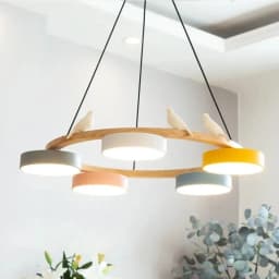 Nordic Wooden circle chandelier Bird lamp for Living Room Colour lamp Minimalist Bedroom Living Room Main Light dining lamp