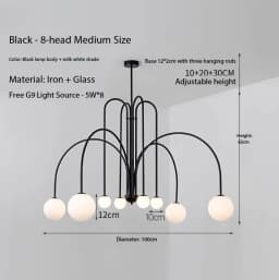 Nordic Minimalist Pendant Light for Living Room Restaurant  Dining Room Lamp Cafe Clothing Store Art Black Gold Red Chandelier