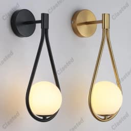 Nordic Minimalist LED Wall Lamp Bathroom Bedside Glass Ball Vintage Wall Lights Artistic Indoor Lighting For Staircase Aisle