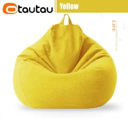 OTAUTAU Cotton Linen Bean Bag Cover without Filler Floor Corner Lazy Beanbag Chair Pouf Salon Ottoman Puff Lounger Sac DD002