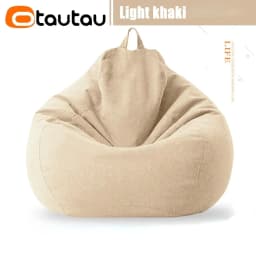 OTAUTAU Cotton Linen Bean Bag Cover without Filler Floor Corner Lazy Beanbag Chair Pouf Salon Ottoman Puff Lounger Sac DD002