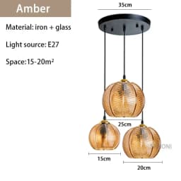 Modern Nordic Striped Glass Pendant Light for Kitchen Island Dining Bedroom Hanging Ceiling Lamp Home Decor Chandelier