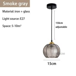 Modern Nordic Striped Glass Pendant Light for Kitchen Island Dining Bedroom Hanging Ceiling Lamp Home Decor Chandelier