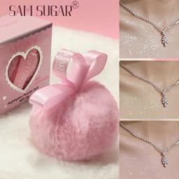 Pink Peach Shining Powder High Glitter Makeup For Face Body Collarbone Highlighting With Soft Puff Multi Use Cosmetic