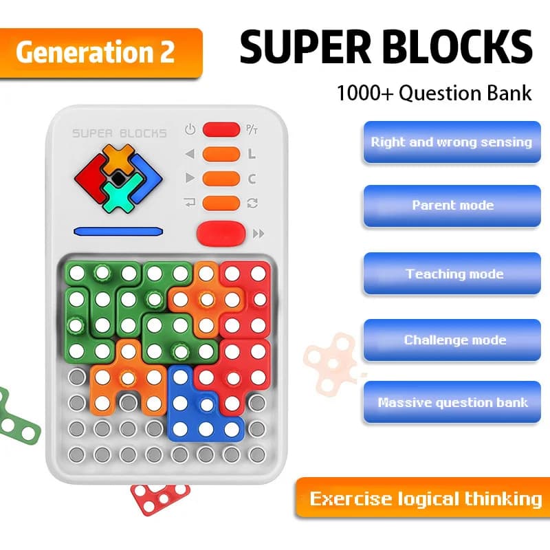 New Super Blocks Pattern 1000+ Levelled Matching Puzzle Games Challenges Brain Teaser Toys for Kids & Teens, Gifts for Boys Gir