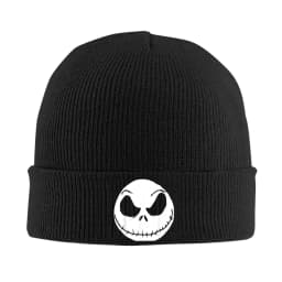 The Nightmare Before Christmas Jack Skellington Face Beanie Hats Bonnet Hats Female Male Knitting Hat Autumn Custom Elastic Caps