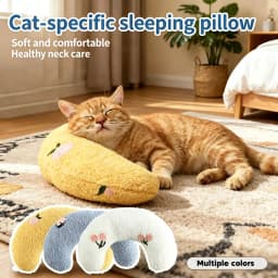 Cute Dogs Cats Little Pillows U-Shaped Neck Protector Pets Deep Sleep Pillow for Puppy Kitten Soft Fluffy Calming Toys Washable