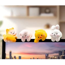 Cute Cartoon Small Animal Car Dashboard Accessories, Humorous Car Interior Ornaments and Screen Decorations