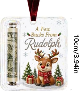 Christmas Cash Gift Holder Acrylic Santa Claus Elk Gingerbread Hanging Ornament Christmas Tree Decoration Party Money Gift Ideas