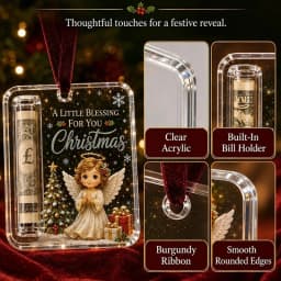 Christmas Cash Gift Holder Acrylic Santa Claus Elk Gingerbread Hanging Ornament Christmas Tree Decoration Party Money Gift Ideas