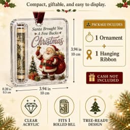 Christmas Cash Gift Holder Acrylic Santa Claus Elk Gingerbread Hanging Ornament Christmas Tree Decoration Party Money Gift Ideas