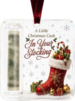 Christmas Cash Gift Holder Acrylic Santa Claus Elk Gingerbread Hanging Ornament Christmas Tree Decoration Party Money Gift Ideas