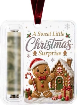 Christmas Cash Gift Holder Acrylic Santa Claus Elk Gingerbread Hanging Ornament Christmas Tree Decoration Party Money Gift Ideas