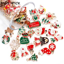 10/20/100Pcs Random Mixed Christmas Pendant/Charms For Jewelry Making Bulk Xmas Charm Diy Necklace Small Gifts Accessories