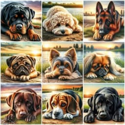 EverShine 5D Diamond Painting Dog Cartoon Mosaic Animal Lake River Full Drill Embroidery Puppy DIY Crafts Kit Adult Room Decor