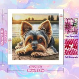 EverShine 5D Diamond Painting Dog Cartoon Mosaic Animal Lake River Full Drill Embroidery Puppy DIY Crafts Kit Adult Room Decor