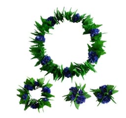 Green Hawaiian Wreath Artificial Leaf Garland Necklace Bracelet Fancy Dress Wedding Party Hawaii Beach Stage Costume