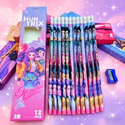 Anime Girls Lumi Mila Zoi Witch Hunter Pencils 2B HB Colors Pencils Cute Cartoon Student Stationery Set for Daily Learning Gifts