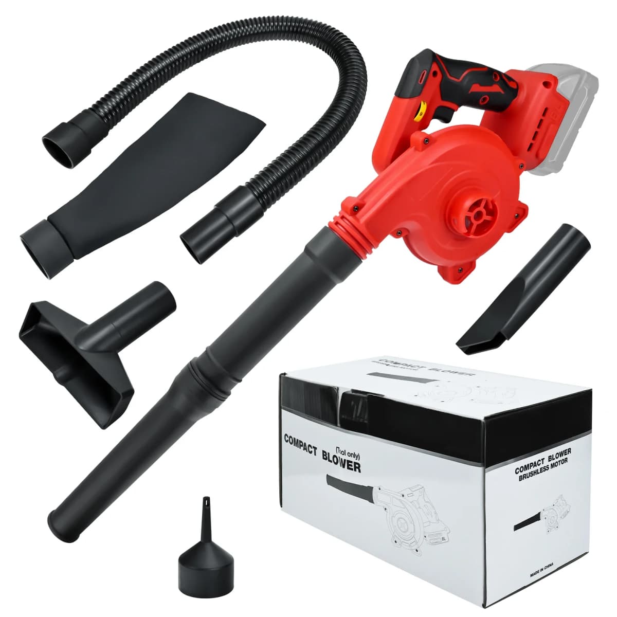 Brushless Leaf Blower for Milwaukee 18V Battery Cordless Jobsite Air Blower 6-Speed Up to 180MPH Vacuum Cleaner (No Battery)