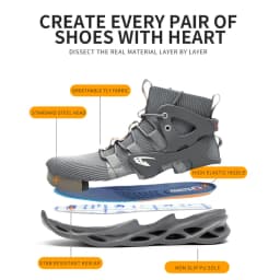 2026 Male Work Boots Indestructible Safety Shoes Men Steel Toe Shoes Puncture-Proof Work Sneakers Male Shoes Adult Work Shoes