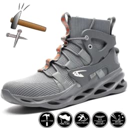 2026 Male Work Boots Indestructible Safety Shoes Men Steel Toe Shoes Puncture-Proof Work Sneakers Male Shoes Adult Work Shoes