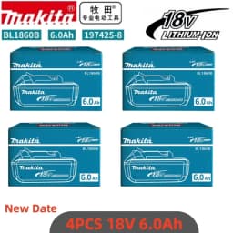 100% Genuine Makita 6Ah for Makita 18V Battery BL1860B BL1840 BL1830B BL1850B BL1850 BL1860 BL1815 Replacement Lithium Battery