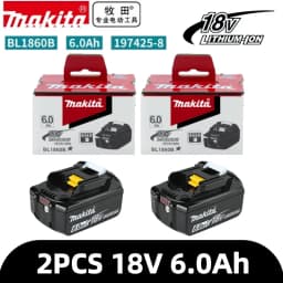 100% Genuine Makita 6Ah for Makita 18V Battery BL1860B BL1840 BL1830B BL1850B BL1850 BL1860 BL1815 Replacement Lithium Battery
