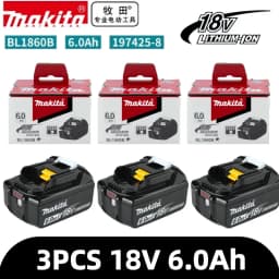 100% Genuine Makita 6Ah for Makita 18V Battery BL1860B BL1840 BL1830B BL1850B BL1850 BL1860 BL1815 Replacement Lithium Battery