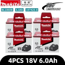 100% Genuine Makita 6Ah for Makita 18V Battery BL1860B BL1840 BL1830B BL1850B BL1850 BL1860 BL1815 Replacement Lithium Battery