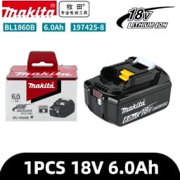 100% Genuine Makita 6Ah for Makita 18V Battery BL1860B BL1840 BL1830B BL1850B BL1850 BL1860 BL1815 Replacement Lithium Battery