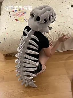 80/118CM Dinosaur Skeleton Costume Set Dress up Clothing Plush Toys Party Cosplay Toy Kid Adult Dress-Up Creative Funy Gift