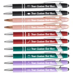 10-100 Customized Ballpoint Pen with Stylus Tip Print Name Logo Metal Pen for Business Graduation Birthday Anniversary Gift Pen