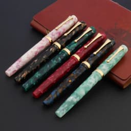 Luxury Acrylic Fountain Pen With Golden Green Calligraphy F Nib School Ink Color Office Writing Supplies