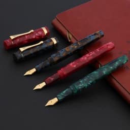 Luxury Acrylic Fountain Pen With Golden Green Calligraphy F Nib School Ink Color Office Writing Supplies