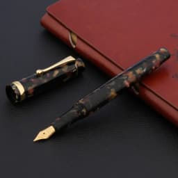 Luxury Acrylic Fountain Pen With Golden Green Calligraphy F Nib School Ink Color Office Writing Supplies